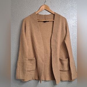 Tahari Yak Wool Blend Open Front Cardigan